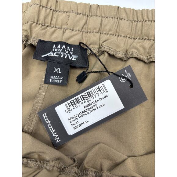 Boohoo Man Active Brown Drawstring Waist Athletic Shorts Size XL - Picture 3 of 5
